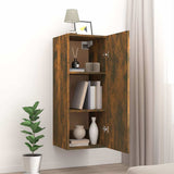 Vidaxl wandkast 34,5x34x90 cm bewerkt hout gerookt eikenkleurig