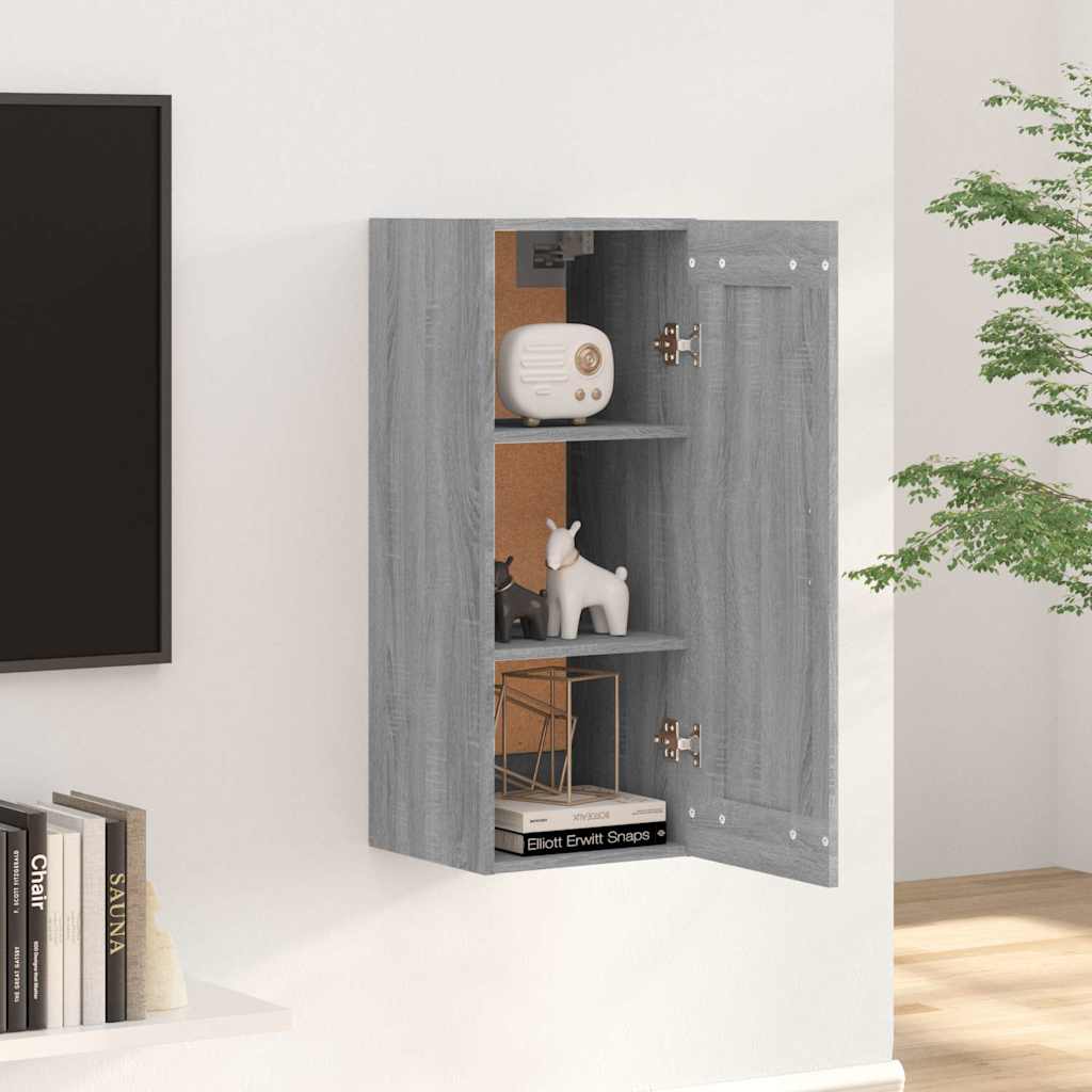 Vidaxl wandkast 35x34x90 cm bewerkt hout grijs sonoma eikenkleurig