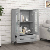 Vidaxl hoge kast 70x31x115 cm bewerkt hout grijs sonoma eikenkleurig