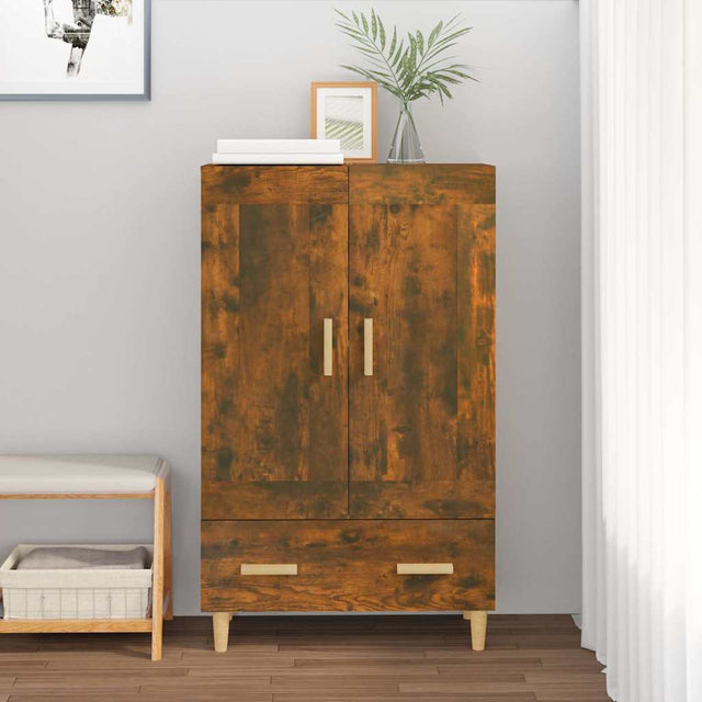 Vidaxl hoge kast 70x31x115 cm bewerkt hout gerookt eikenkleurig