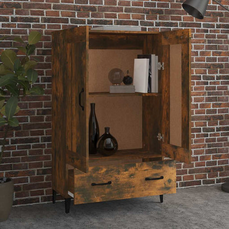 Vidaxl hoge kast 70x31x115 cm bewerkt hout gerookt eikenkleurig
