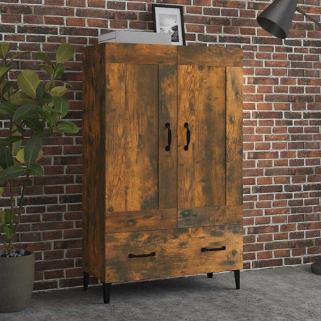 Vidaxl hoge kast 70x31x115 cm bewerkt hout gerookt eikenkleurig