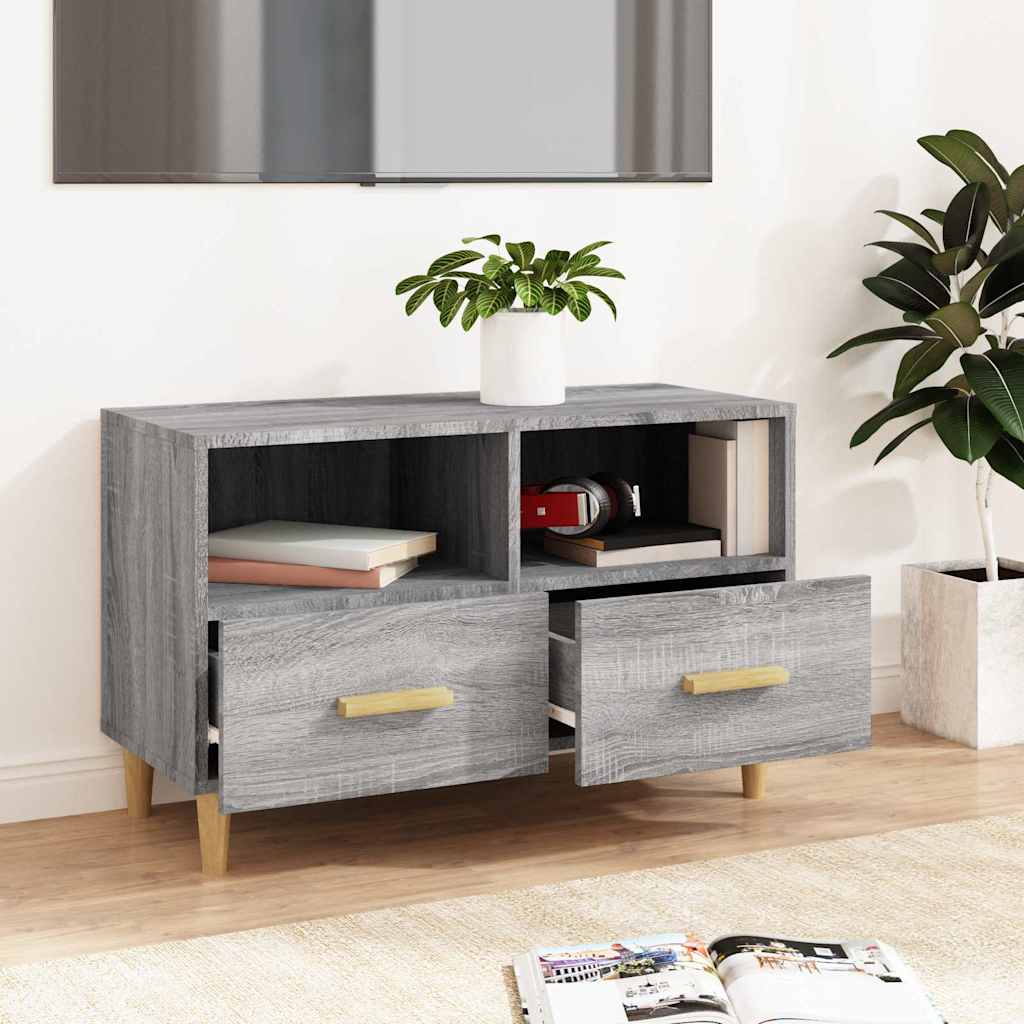 Vidaxl tv-meubel 80x36x50 cm bewerkt hout grijs sonoma eikenkleurig
