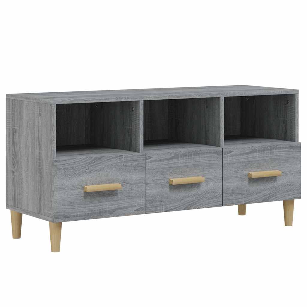Vidaxl tv-meubel 102x36x50 cm bewerkt hout grijs sonoma eikenkleurig
