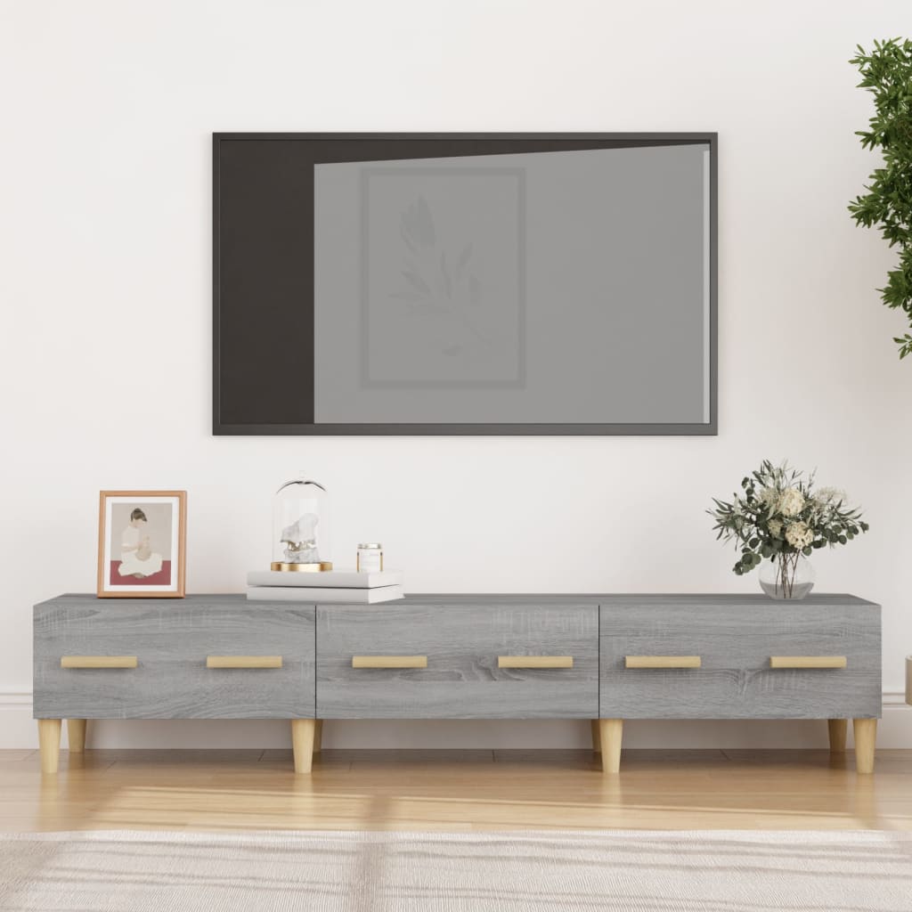 Vidaxl tv-meubel 150x34,5x30 cm bewerkt hout grijs sonoma eikenkleurig