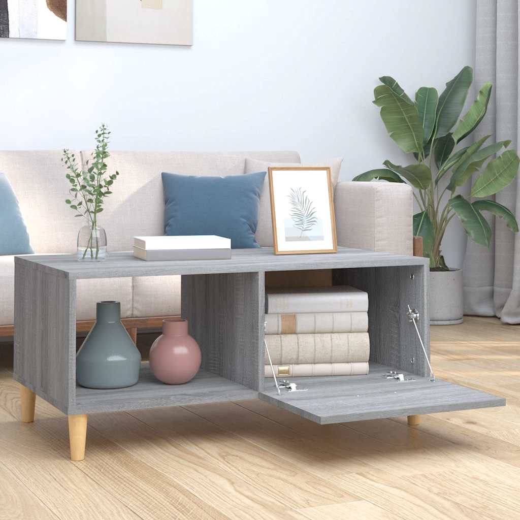 Vidaxl salontafel 89,5x50x40 cm bewerkt hout grijs sonoma eikenkleurig