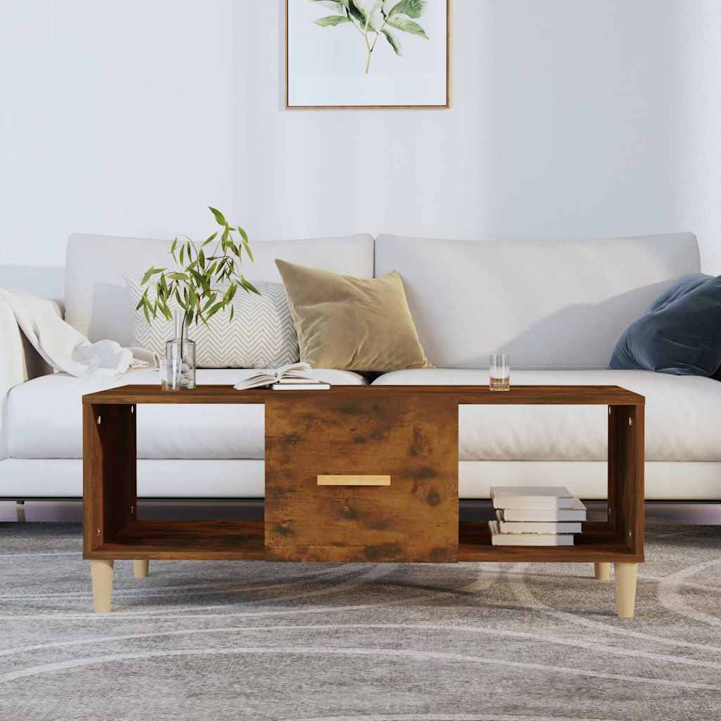 Vidaxl salontafel 102x50x40 cm bewerkt hout gerookt eikenkleurig