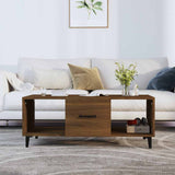 Vidaxl salontafel 102x50x40 cm bewerkt hout bruin eikenkleur