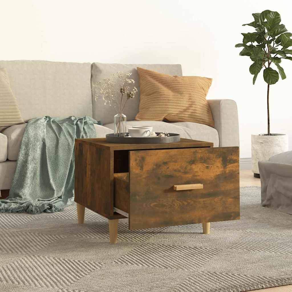 Vidaxl salontafel 50x50x40 cm bewerkt hout gerookt eikenkleurig