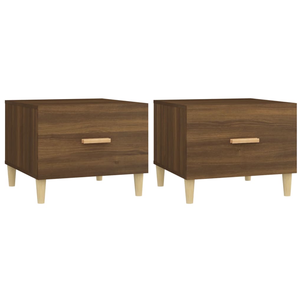 Vidaxl salontafels 2 st 50x50x40 cm bewerkt hout bruin eikenkleur