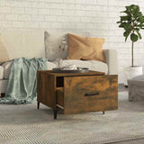 Vidaxl salontafels 2 st met metalen poten 50x50x40 cm gerookt eiken
