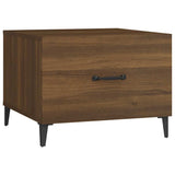 Vidaxl salontafel met metalen poten 50x50x40 cm bruin eikenkleur