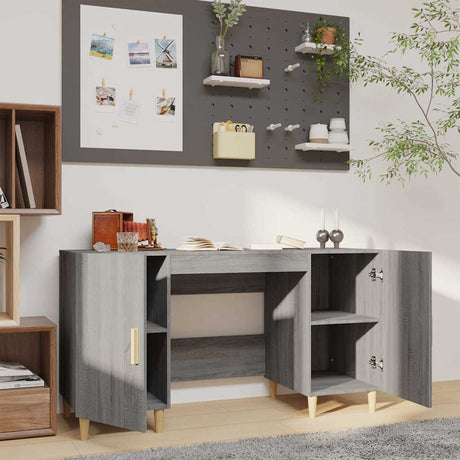 Vidaxl bureau 140x50x75 cm bewerkt hout grijs sonoma eikenkleurig