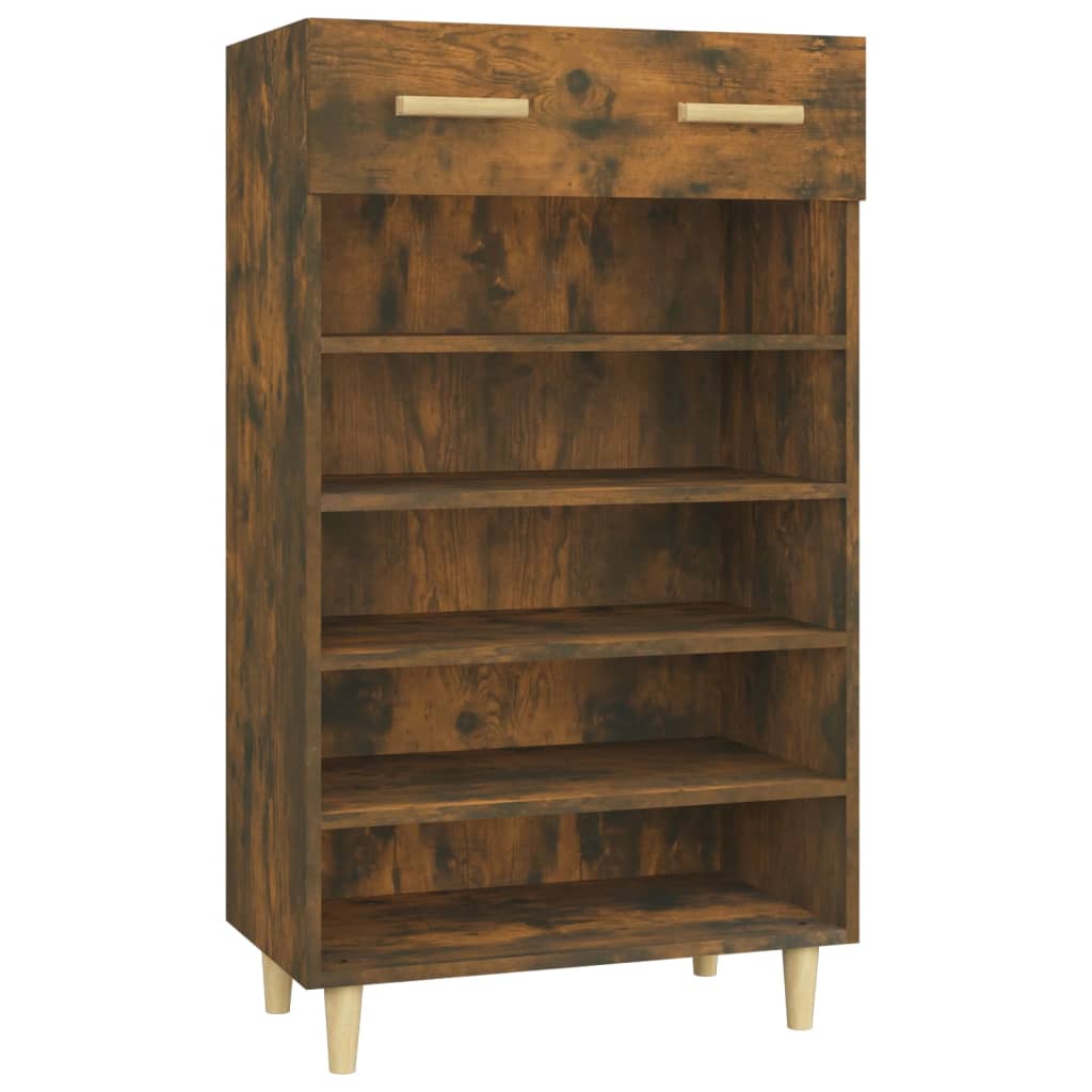 Armoire à chaussures vidaxl 60x35x105 cm en bois de bois de chêne fumé coloré