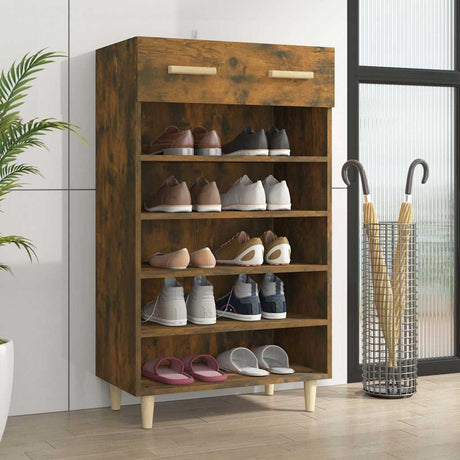 Vidaxl schoenenkast 60x35x105 cm bewerkt hout gerookt eikenkleurig