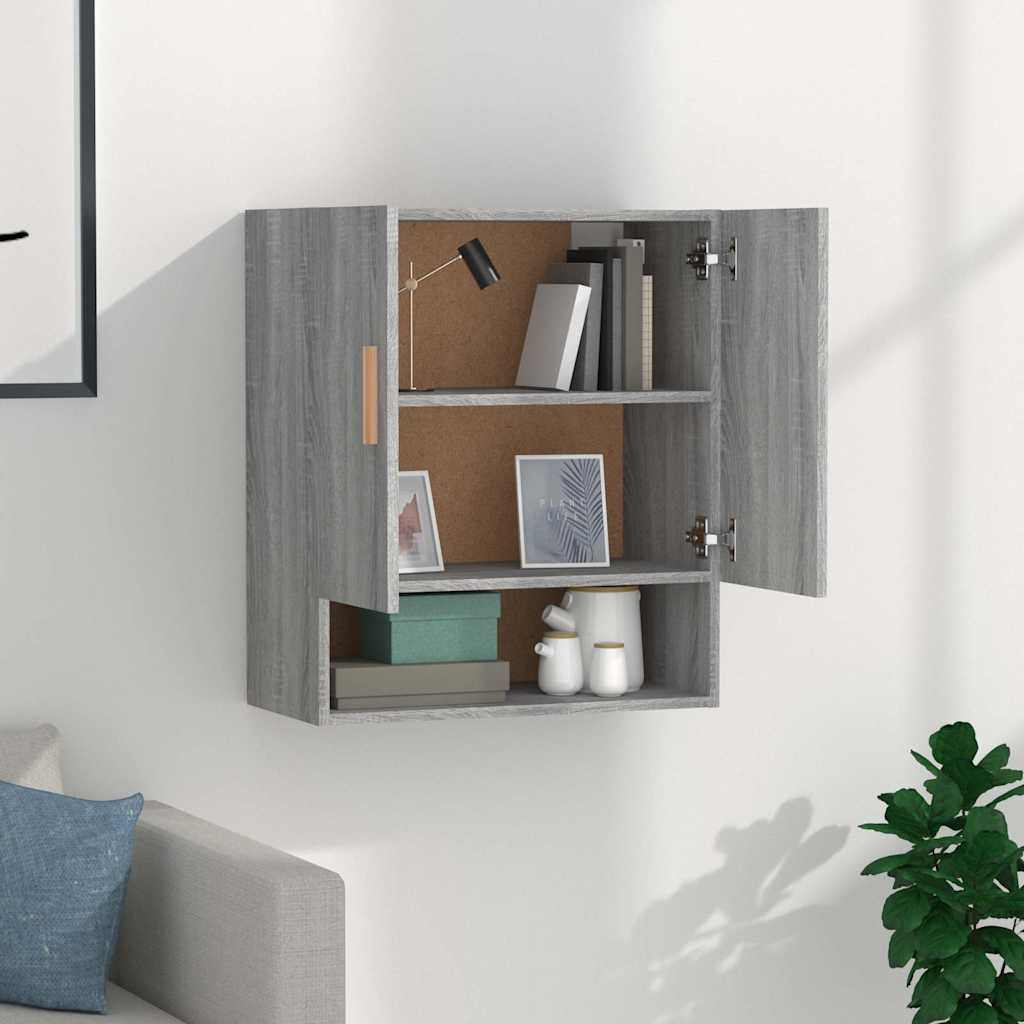 Vidaxl wandkast 60x31x70 cm bewerkt hout grijs sonoma eikenkleurig