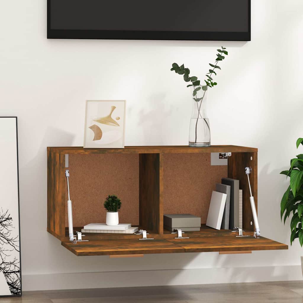 Vidaxl wandkast 80x35x36,5 cm bewerkt hout gerookt eikenkleurig