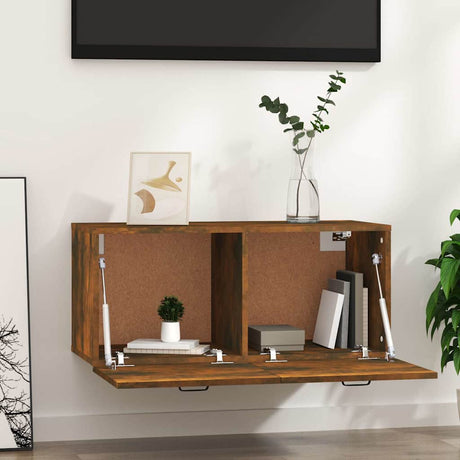 Vidaxl wandkast 80x36,5x35 cm bewerkt hout gerookt eikenkleurig