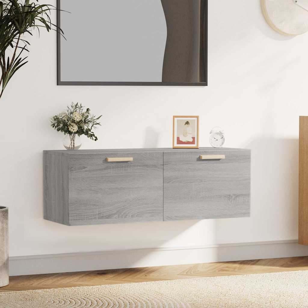 Vidaxl wandkast 100x36,5x35 cm bewerkt hout grijs sonoma eikenkleurig