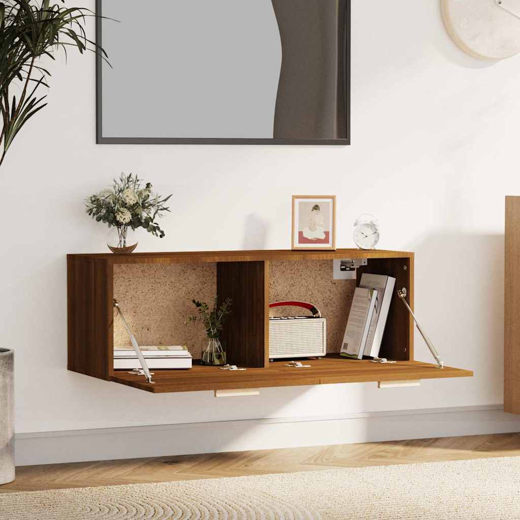Vidaxl wandkast 100x36,5x35 cm bewerkt hout bruin eikenkleur