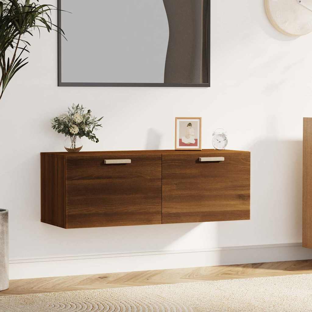 Vidaxl wandkast 100x36,5x35 cm bewerkt hout bruin eikenkleur