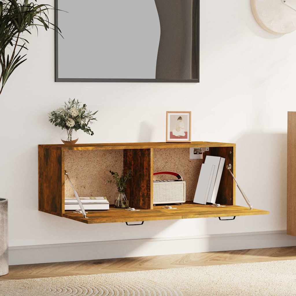 Vidaxl wandkast 100x36,5x35 cm bewerkt hout gerookt eikenkleurig