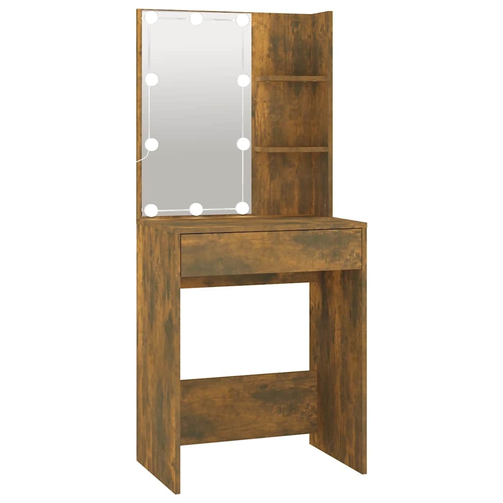 Vidaxl kaptafel met led-verlichting 60x40x140 cm gerookt eikenkleur