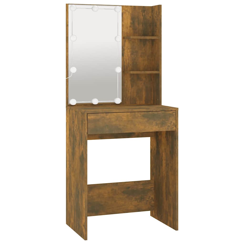 Vidaxl kaptafel met led-verlichting 60x40x140 cm gerookt eikenkleur
