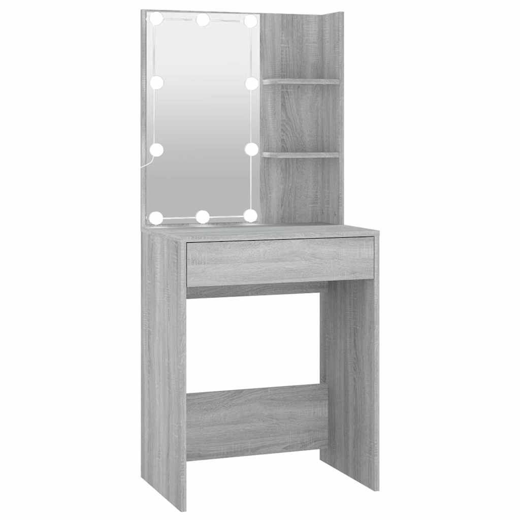 Vidaxl kaptafel met led-verlichting 60x40x140 cm grijs sonoma eiken