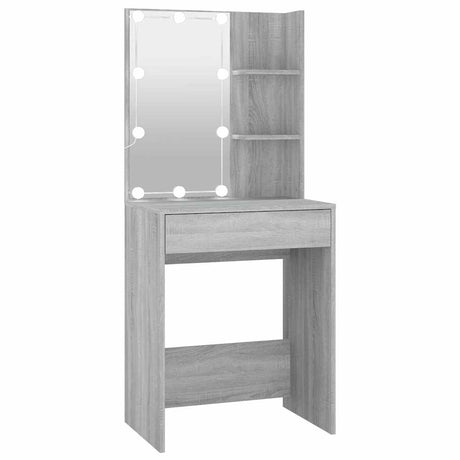 Vidaxl kaptafel met led-verlichting 60x40x140 cm grijs sonoma eiken