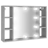 Vidaxl spiegelkast met led-verlichting 76x15x55 cm grijs sonoma eiken