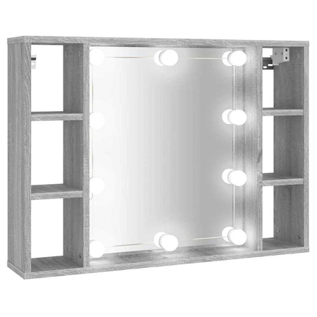 Vidaxl spiegelkast met led-verlichting 76x15x55 cm grijs sonoma eiken