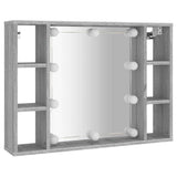 Vidaxl spiegelkast met led-verlichting 76x15x55 cm grijs sonoma eiken