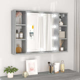 Vidaxl spiegelkast met led-verlichting 76x15x55 cm grijs sonoma eiken
