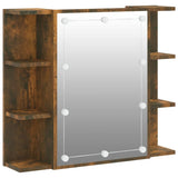Vidaxl spiegelkast met led-verlichting 70x16,5x60 cm gerookt eiken