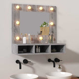 Vidaxl spiegelkast met led-verlichting 60x31,5x62 cm grijs sonoma