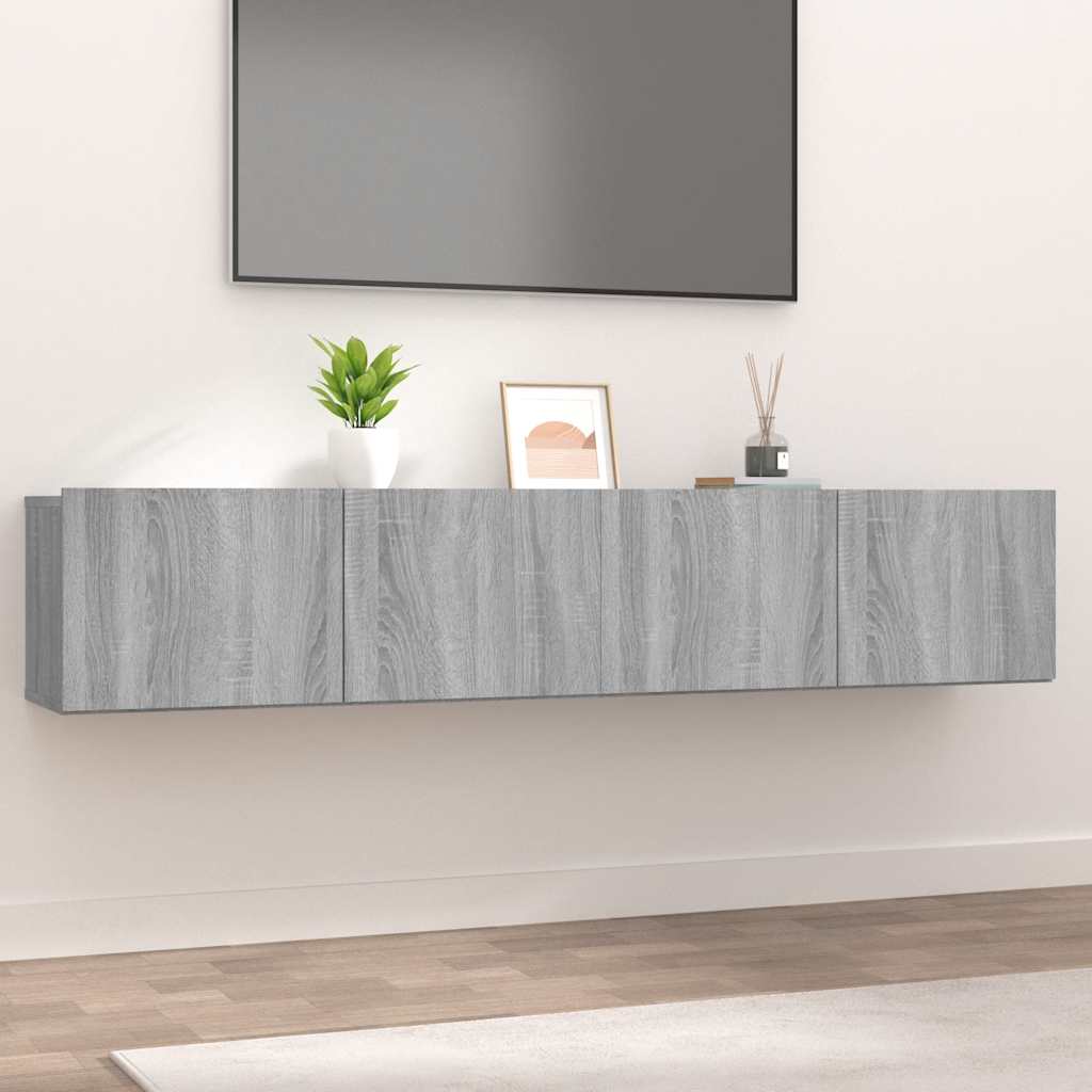 Vidaxl tv-meubelen 2 st 80x30x30 cm bewerkt hout grijs sonoma eiken