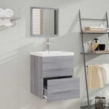 Vidaxl badkamerkast met spiegel 41x38,5x48 grijs sonoma eikenkleurig