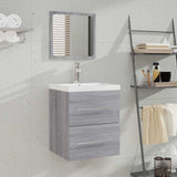 Vidaxl badkamerkast met spiegel 41x38,5x48 grijs sonoma eikenkleurig
