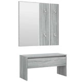Vidaxl garderobe set bewerkt hout grijs sonoma eikenkleurig