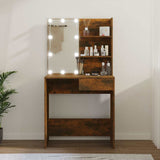 Vidaxl kaptafel met led-verlichting 74,5x40x141 cm gerookt eikenkleur