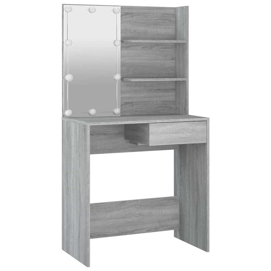 Vidaxl kaptafel met led-verlichting 74,5x40x141 cm grijs sonoma eiken