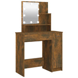 Vidaxl kaptafel met led-verlichting 86,5x35x136 cm gerookt eikenkleur