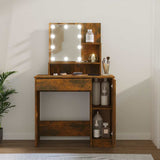 Vidaxl kaptafel met led-verlichting 86,5x35x136 cm gerookt eikenkleur