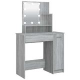 Vidaxl kaptafel met led 86,5x35x136 cm grijs sonoma eikenkleurig
