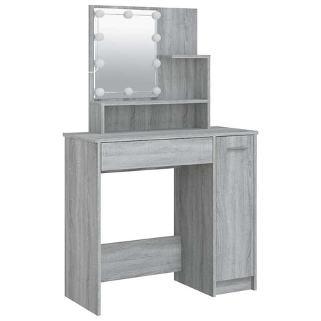 Vidaxl kaptafel met led 86,5x35x136 cm grijs sonoma eikenkleurig