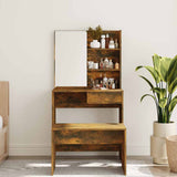 Vidaxl kaptafel met spiegel 74,5x40x141 cm gerookt eikenkleurig