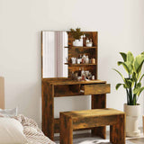 Vidaxl kaptafel met spiegel 74,5x40x141 cm gerookt eikenkleurig