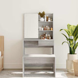 Vidaxl kaptafel met spiegel 74,5x40x141 cm grijs sonoma eikenkleurig