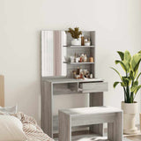 Vidaxl kaptafel met spiegel 74,5x40x141 cm grijs sonoma eikenkleurig
